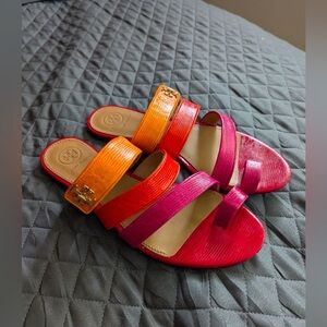 Tory Burch Kira Toe Ring Orange Sandals 8.5